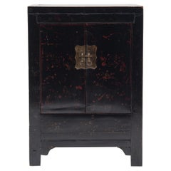 Chinese Black Lacquer Side Cabinet, c. 1850