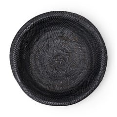 Chinese Black Lacquer Woven Plate, c. 1900