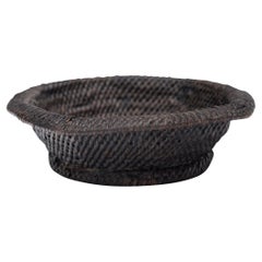 Chinese Black Lacquer Woven Plate, c. 1900