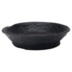 Chinese Black Lacquer Woven Plate, c. 1900