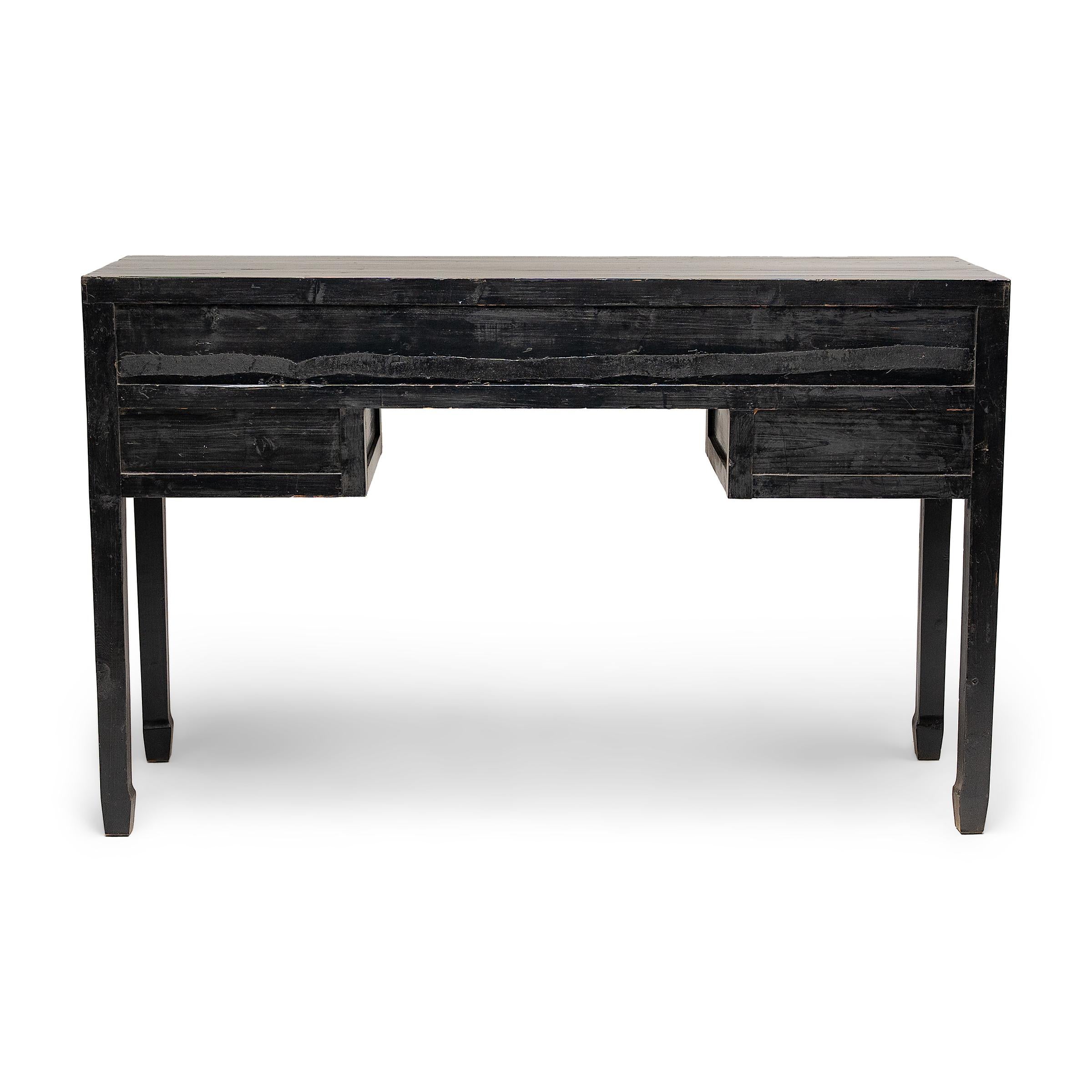 Lacquered Chinese Black Lacquer Writing Desk, c. 1900