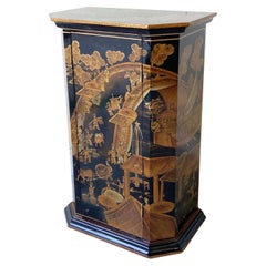 Chinese Black Lacquered and Gold Small Cabinet