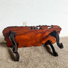 Chinesisch Schwarz lackiert und handbemalt mit Perlmutt Inlay Couchtisch