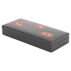 Chinese Black Lacquered Box With Flowers