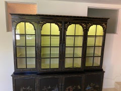 Chinese Black Lacquered Breakfront