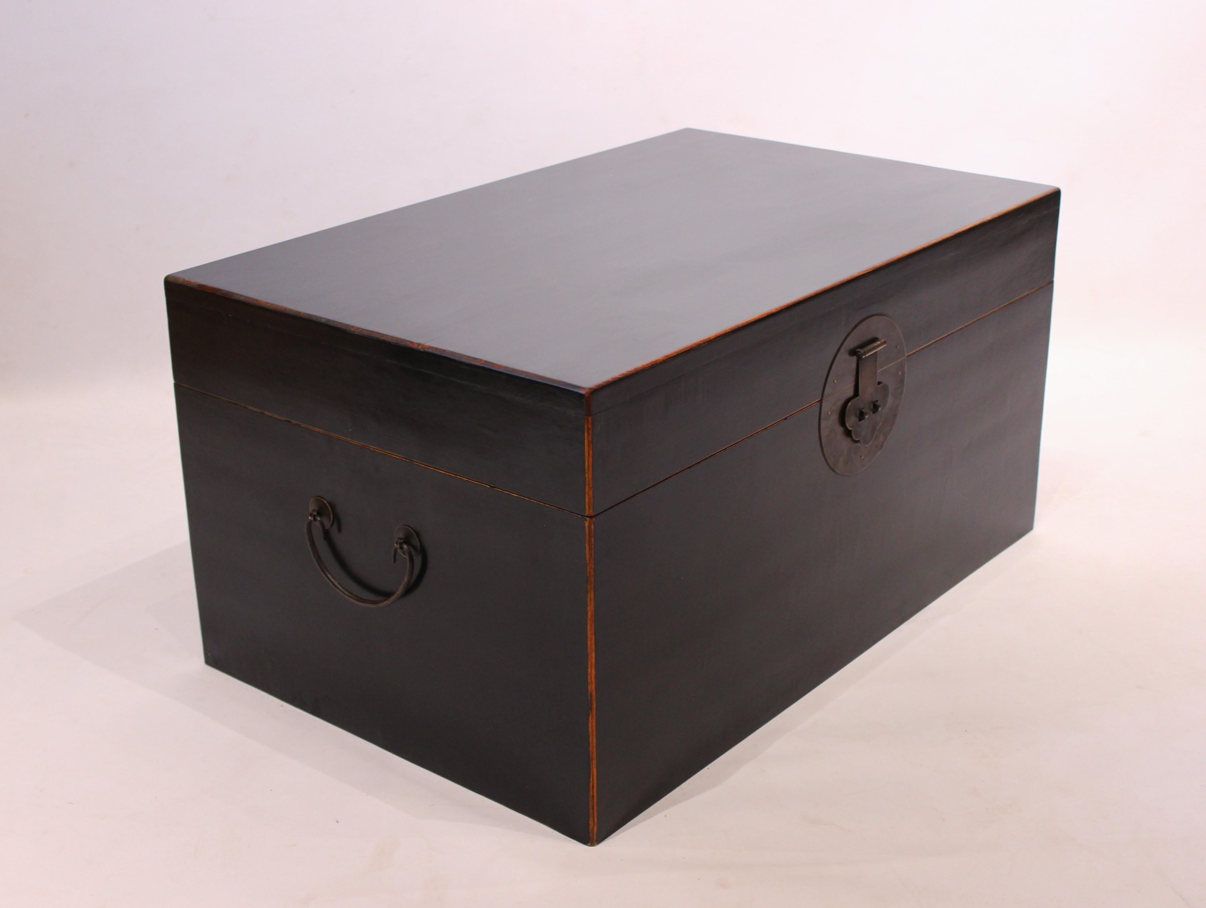 Chinese black lacquered chest from the 1940s. The chest is in great antique condition.