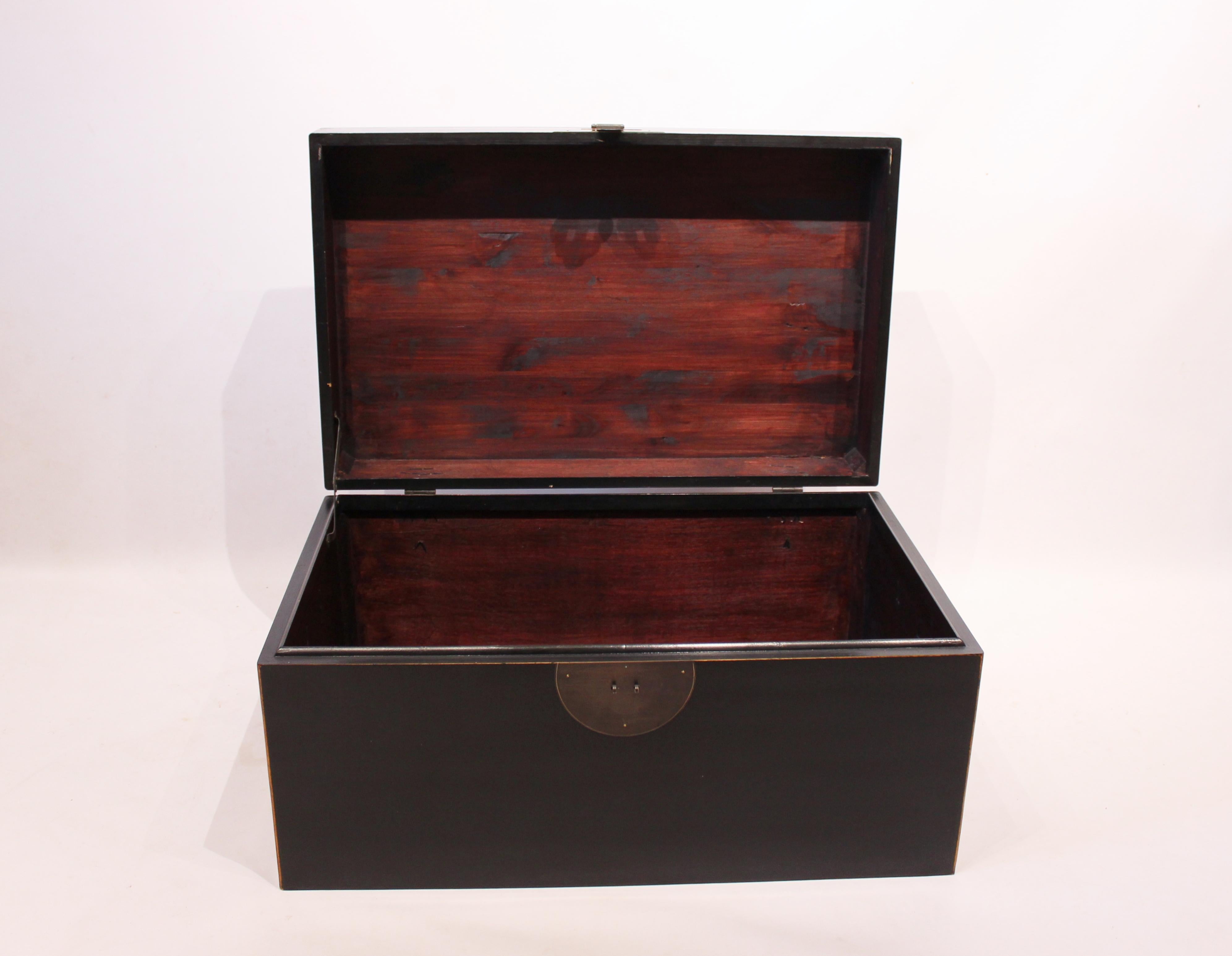 Mid-20th Century Chinese Black Lacquered Chest from the 1940s