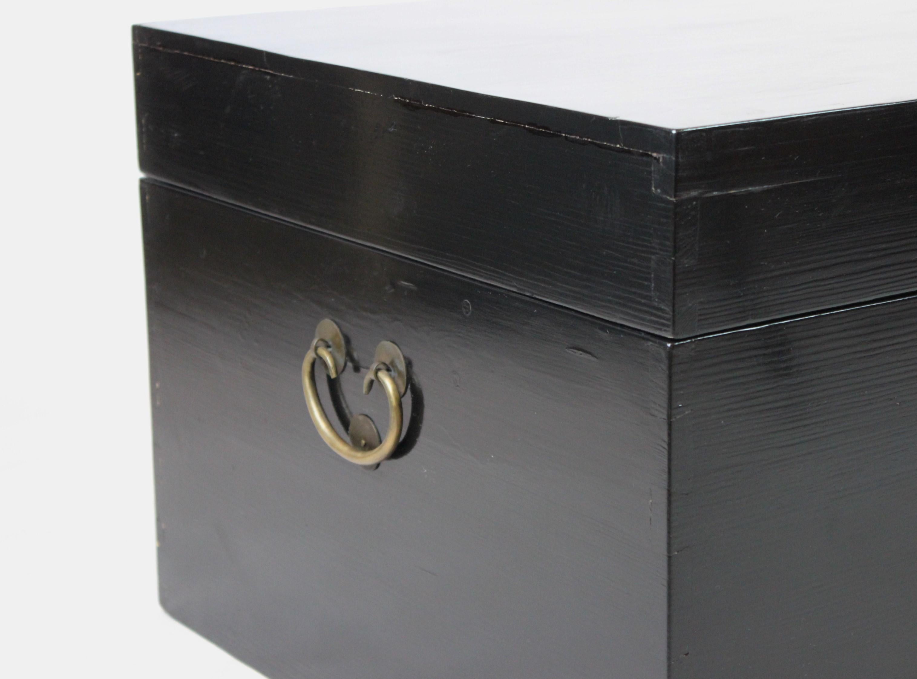 Mid-20th Century Chinese Black Lacquered Chest from the 1940s