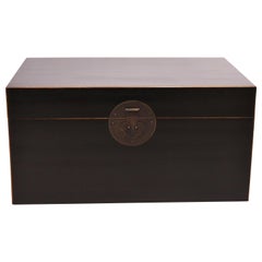 Chinese Black Lacquered Chest from the 1940s