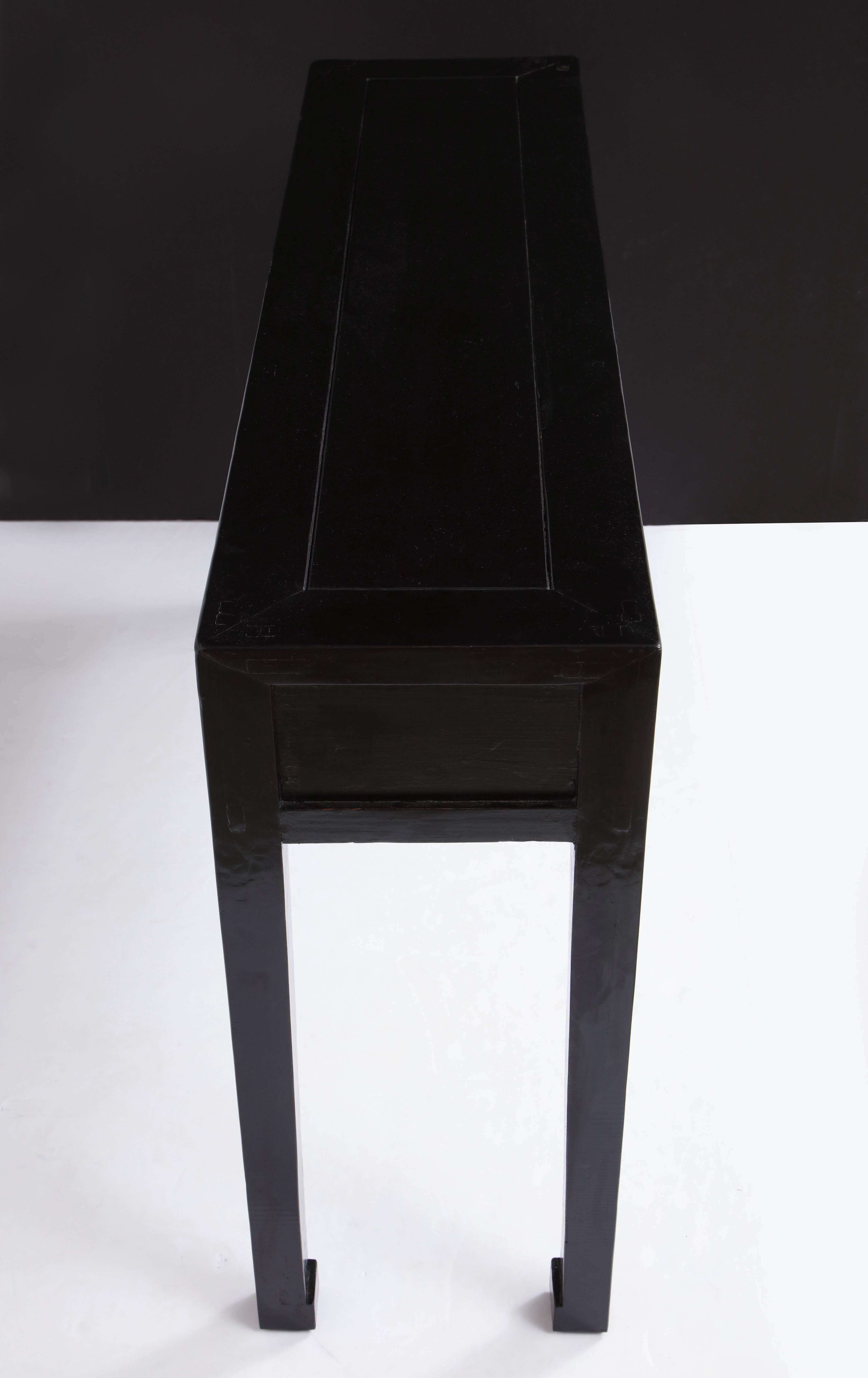 Chinese Black Lacquered Console, circa 1920s 5