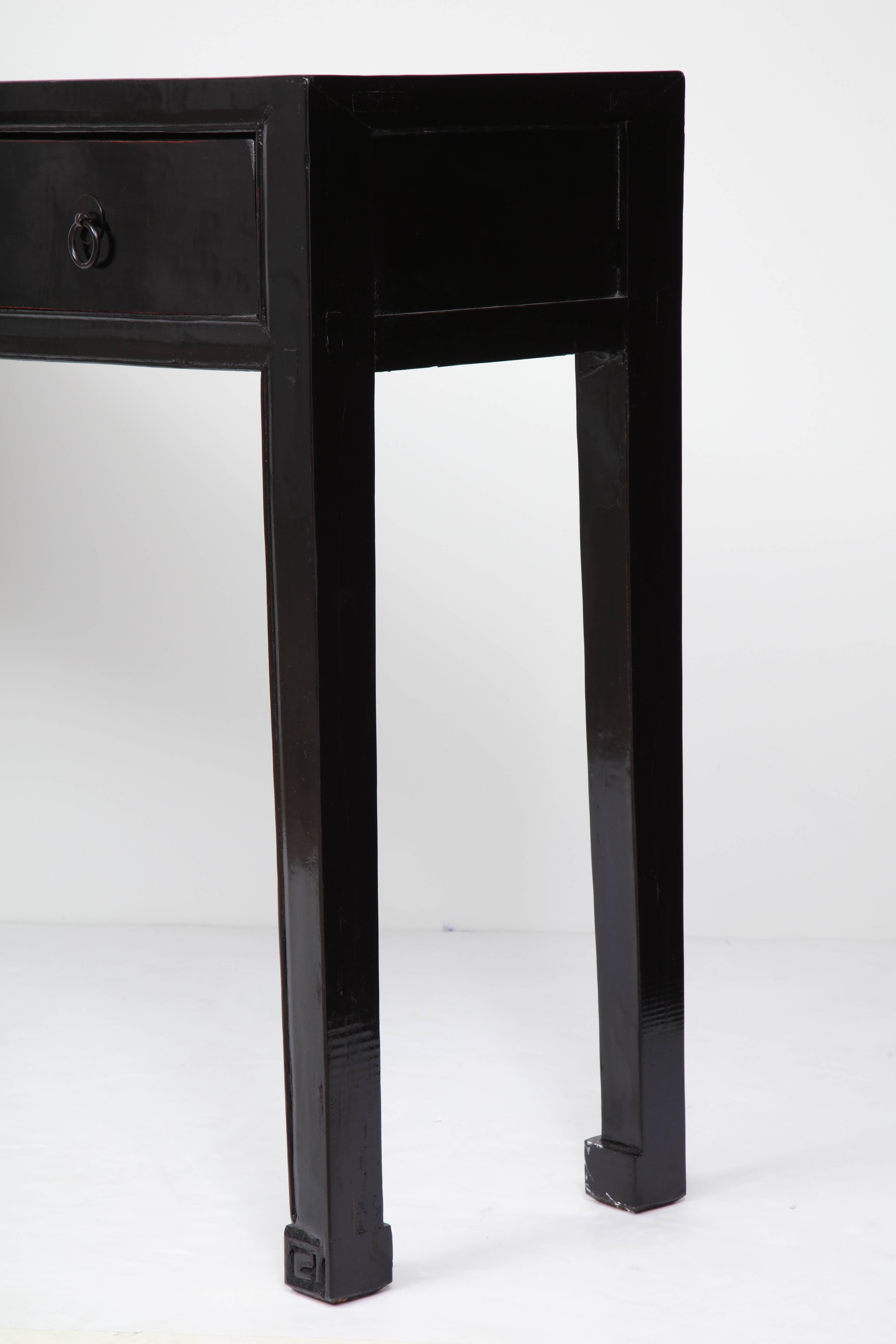 Chinese Black Lacquered Console, circa 1920s 2
