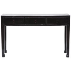 Chinese Black Lacquered Console, circa 1920s