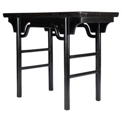 Chinese black lacquered elm wine table, 1875