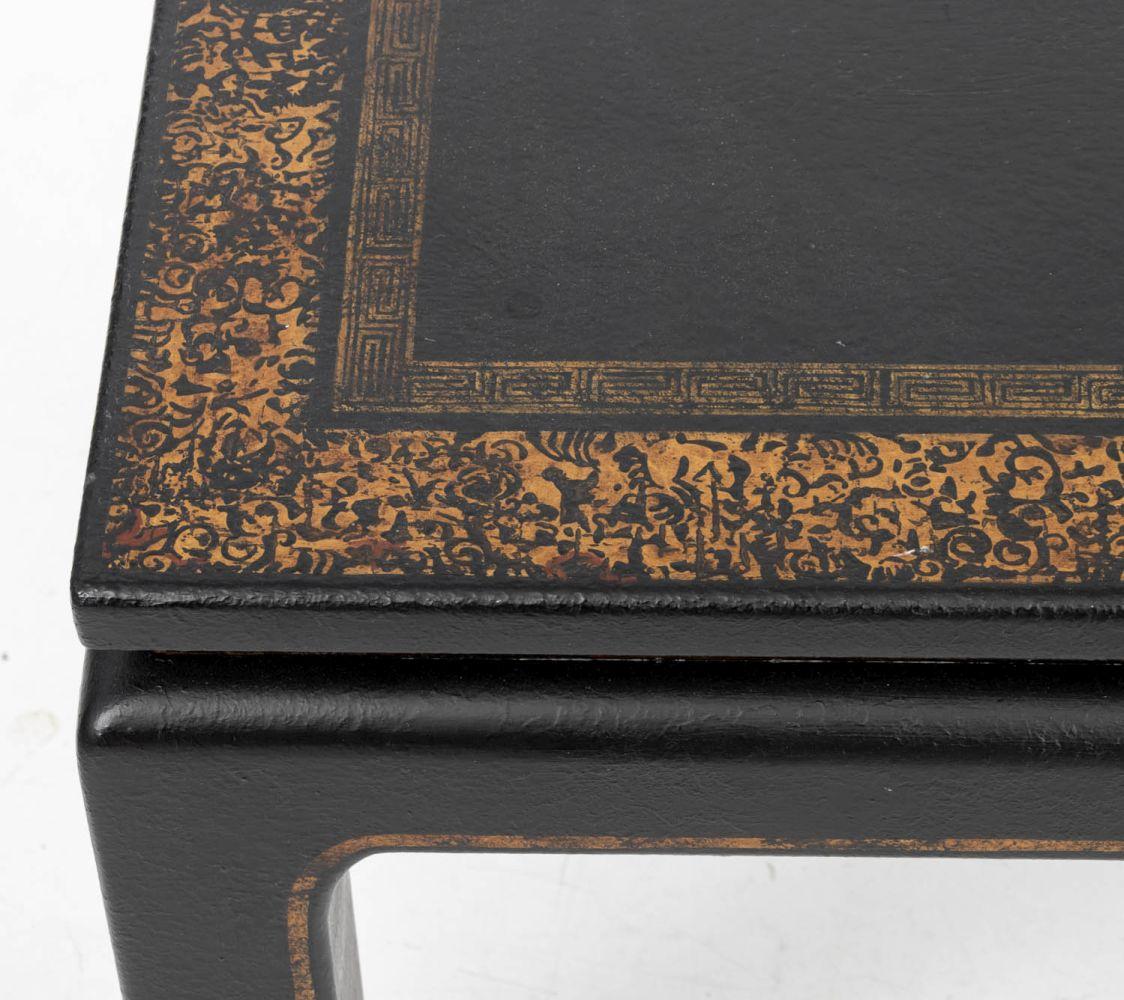 Laqué Chinese Black Lacquered Kang Table en vente
