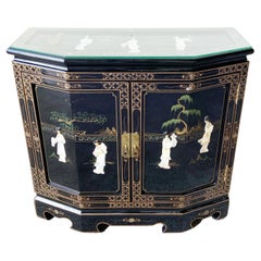 Chinese Black Lacquered Mother of Pearl Sideboard