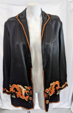 Chinese Black Satin Embroidered Jacket