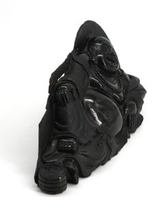 Chinese Black Stone Reclining Happy Buddha