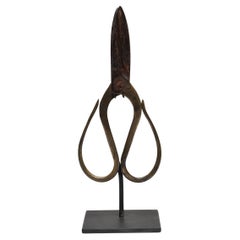 Tijeras chinas de hierro de herrero sobre montura, c. 1850
