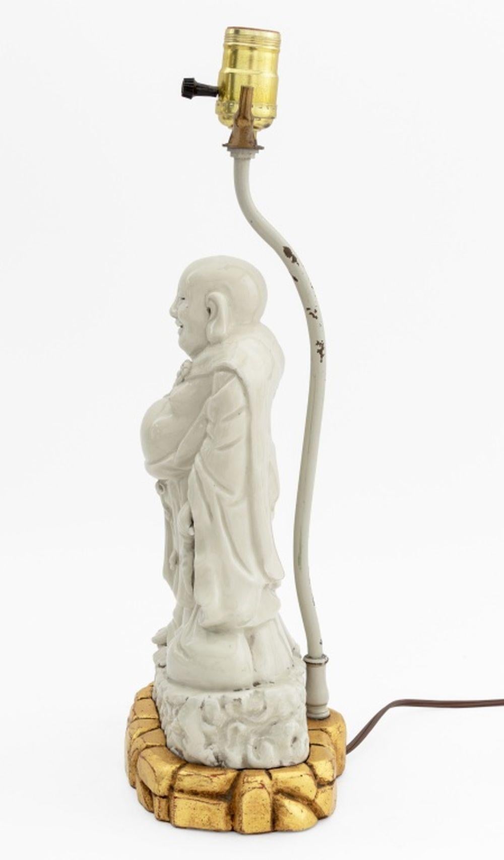 Chinese Blanc de Chine Buddha Sculpture as Lamp In Good Condition For Sale In Astoria, NY