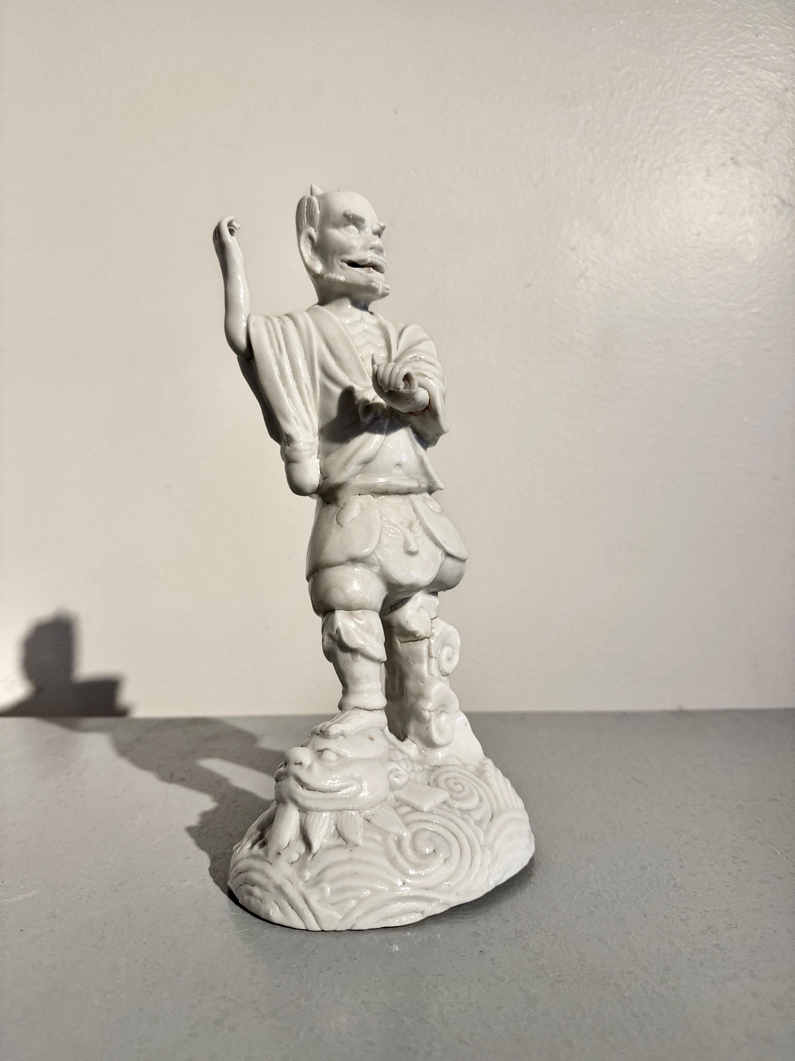 Glazed Chinese Blanc de Chine (Dehua) Figure of Kui Xing, Qing Dynasty, 19th Century For Sale