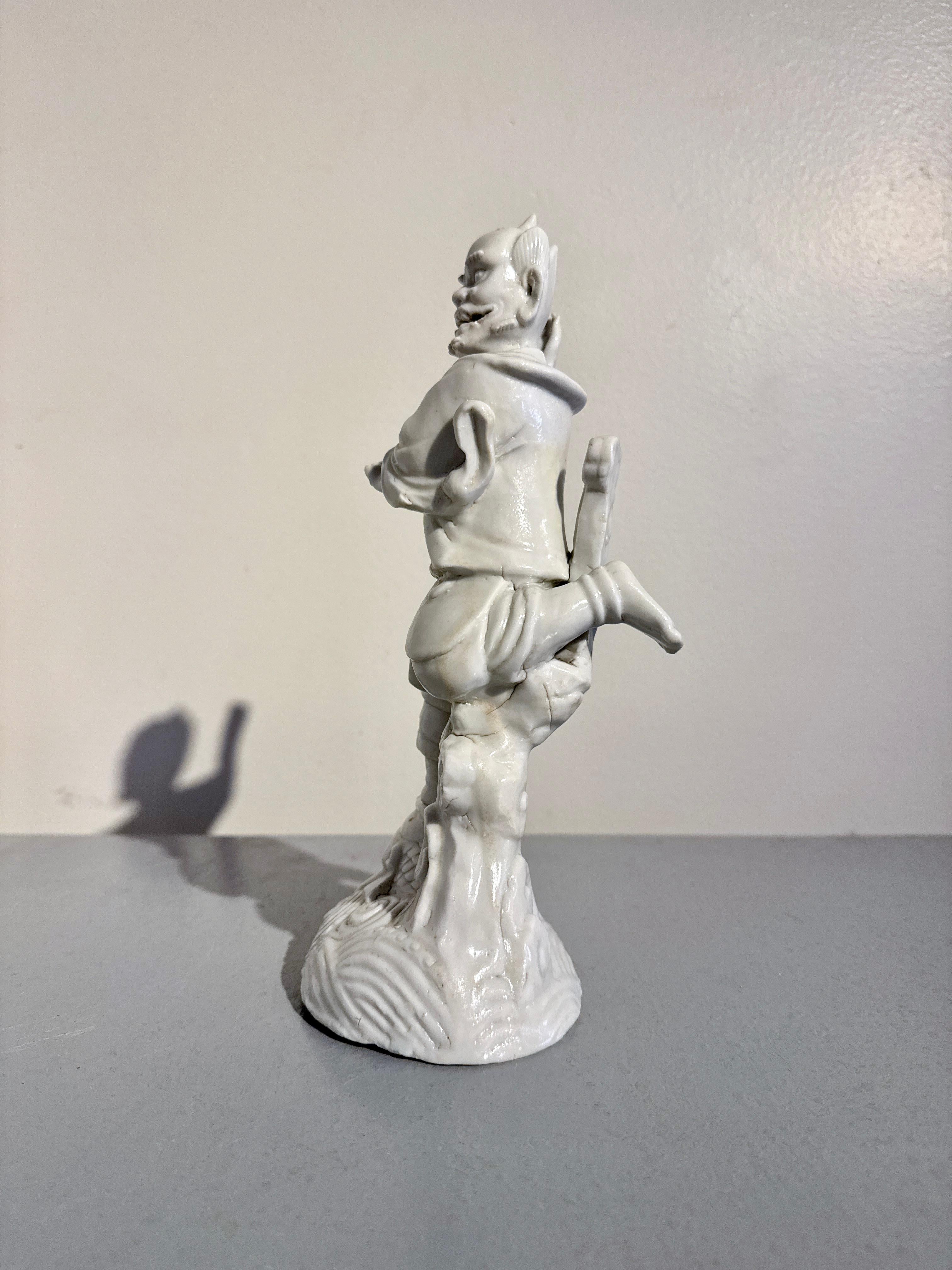 Chinese Blanc de Chine (Dehua) Figure of Kui Xing, Qing Dynasty, 19th Century For Sale 1
