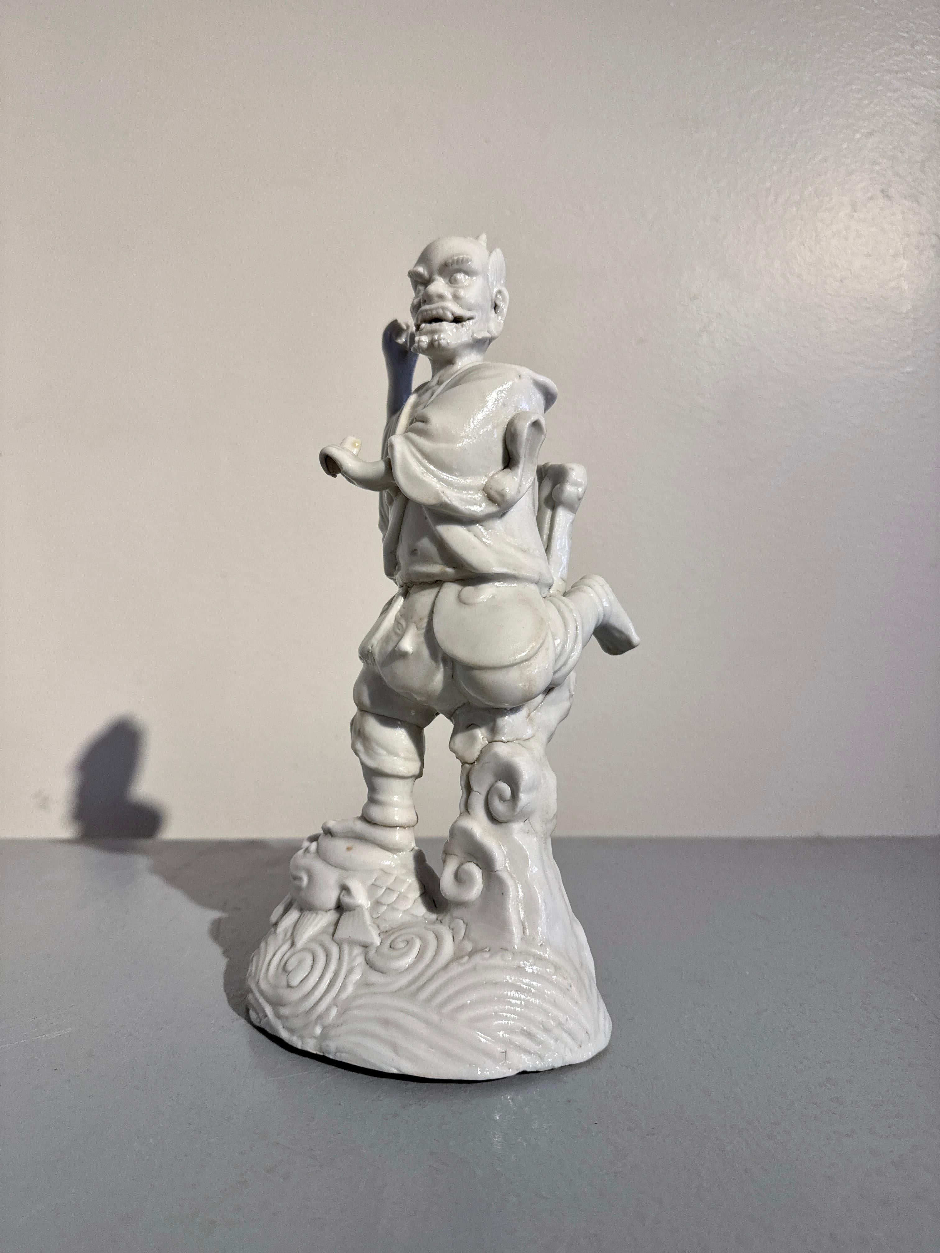 Chinese Blanc de Chine (Dehua) Figure of Kui Xing, Qing Dynasty, 19th Century For Sale 2