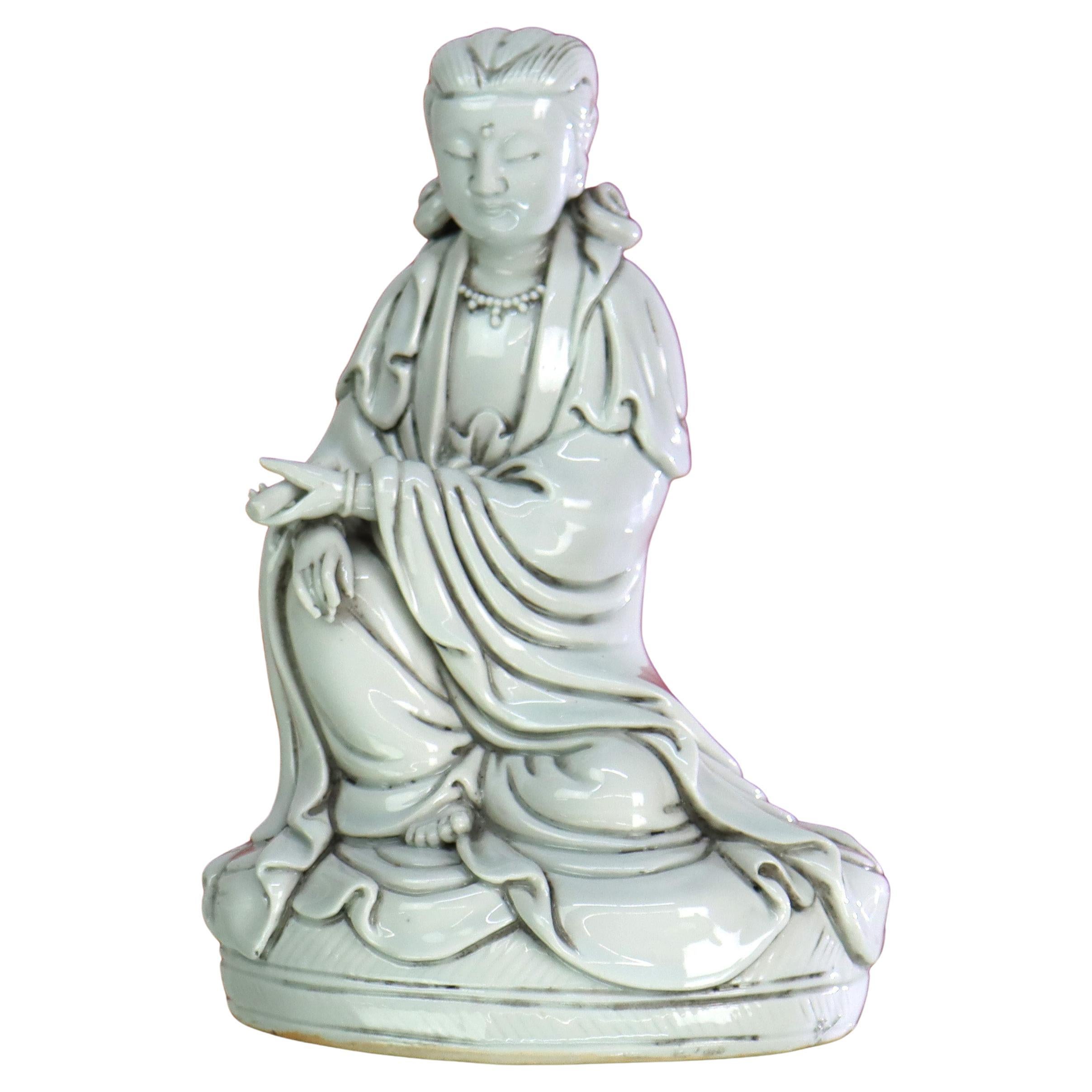 Chinese Blanc De Chine Figurine Of Guanyin, Goddess Of Mercy 
Compassion 20thC