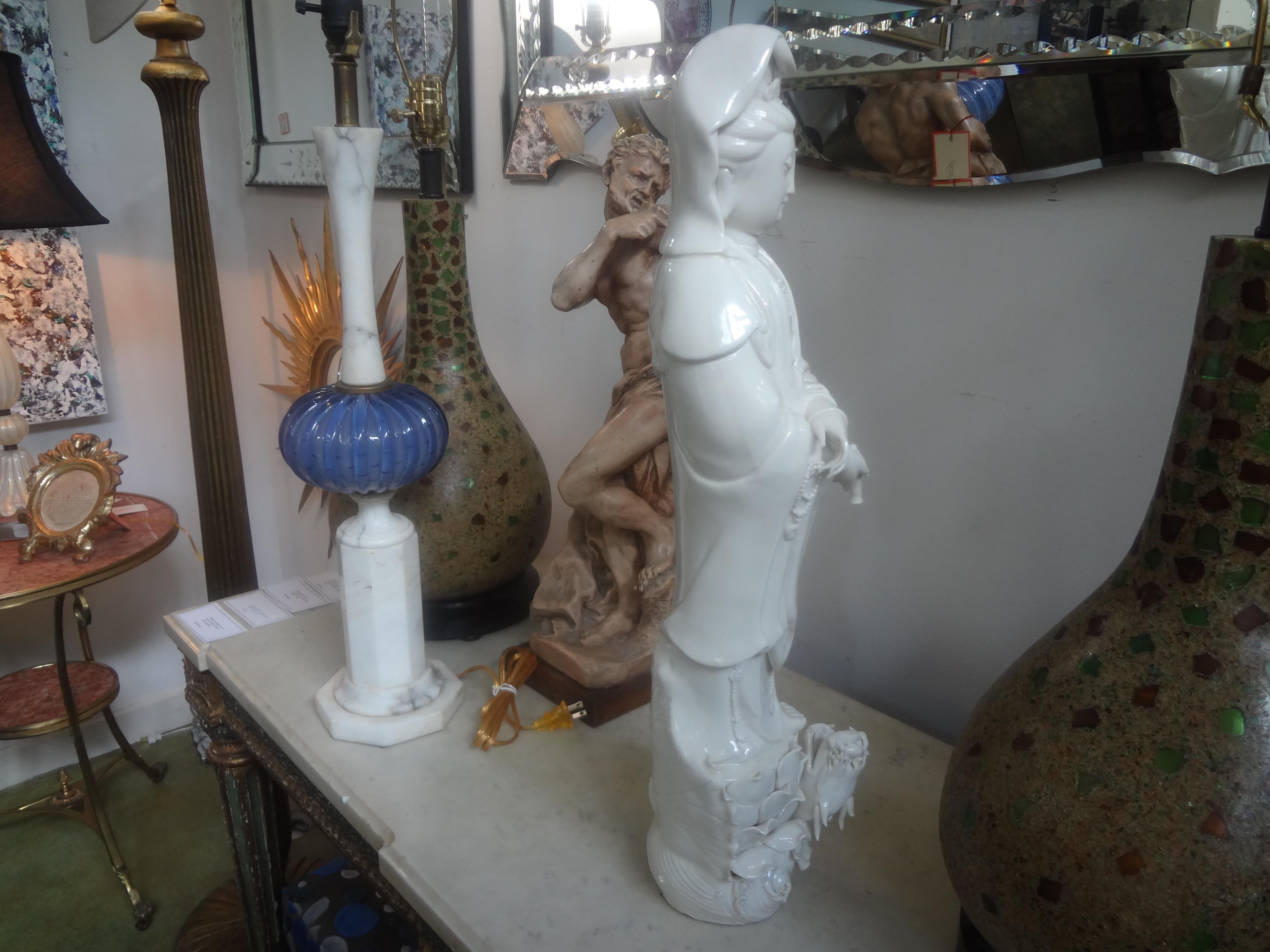  Chinese Blanc De Chine Guan Yin with Dragon For Sale 4