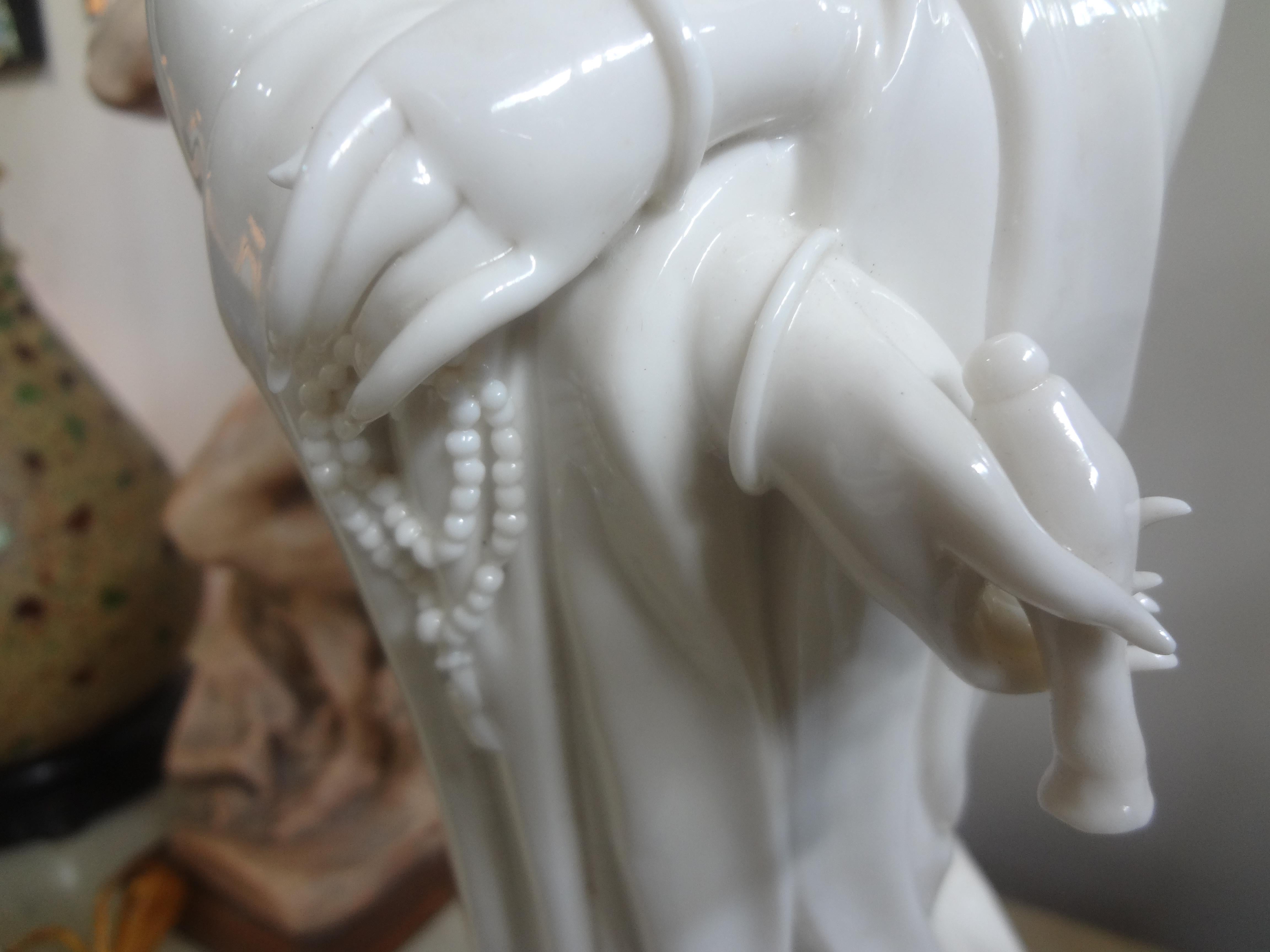 Mid-20th Century  Chinese Blanc De Chine Guan Yin with Dragon For Sale