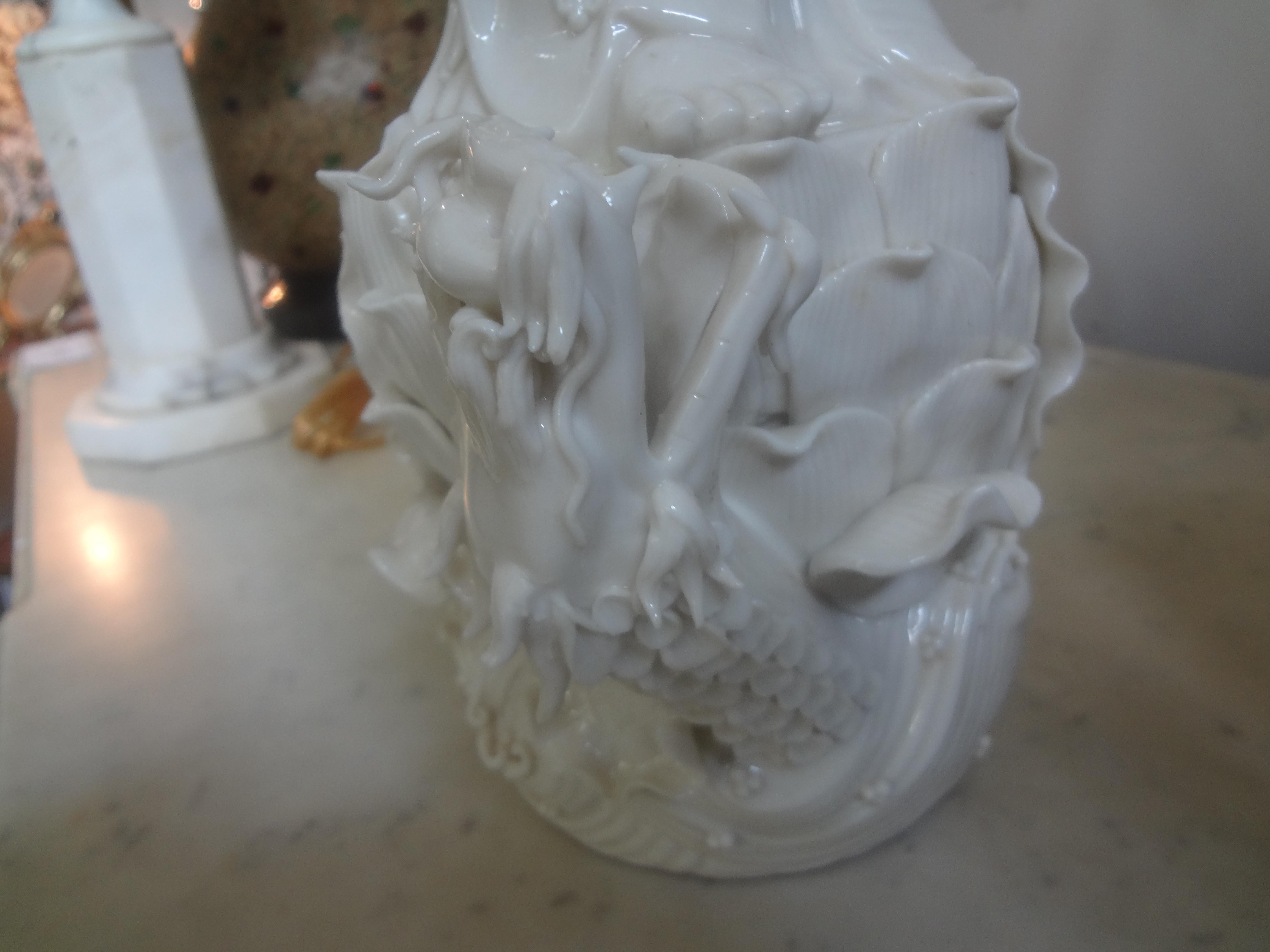  Chinese Blanc De Chine Guan Yin with Dragon For Sale 1