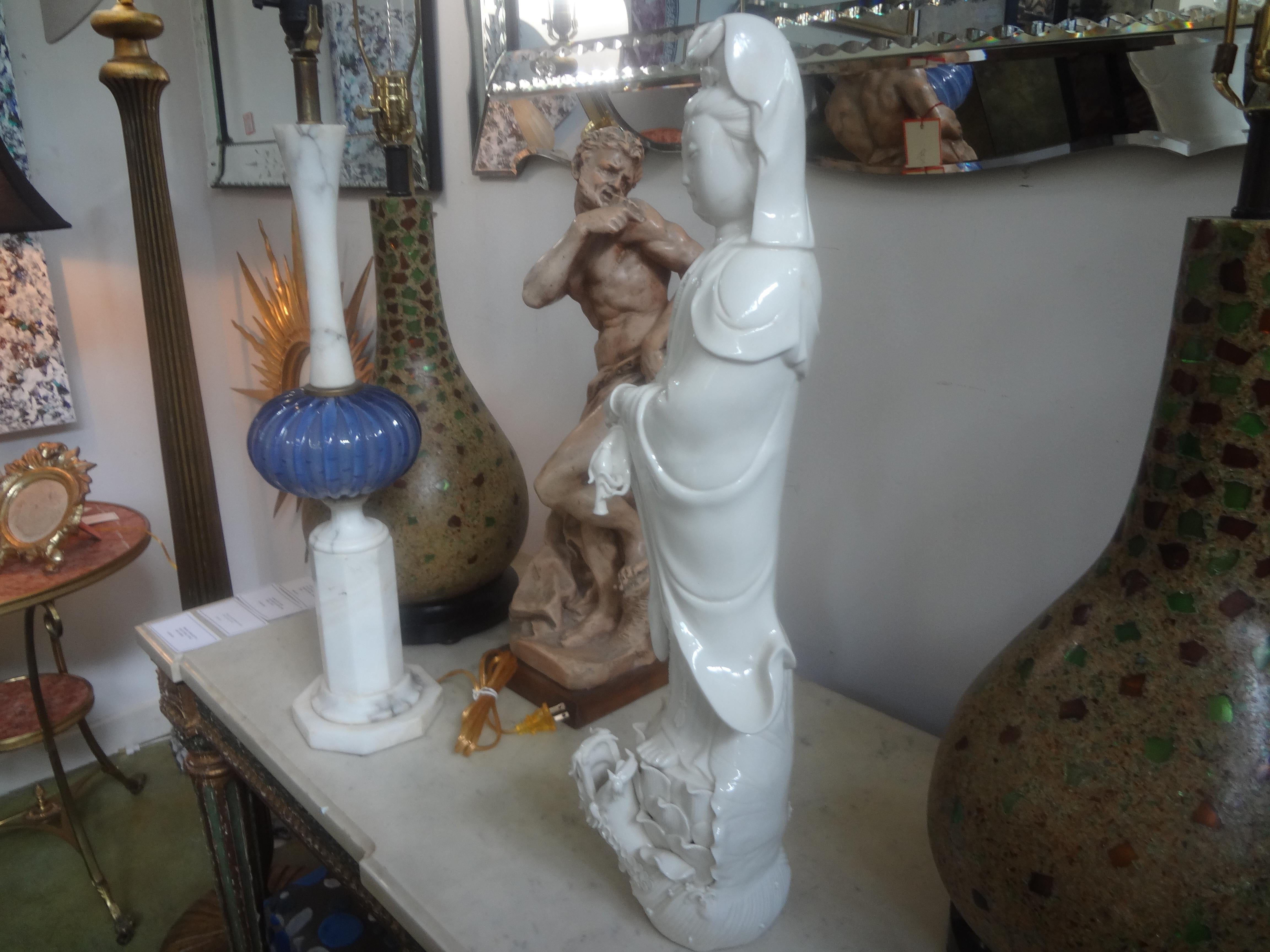  Chinese Blanc De Chine Guan Yin with Dragon For Sale 2