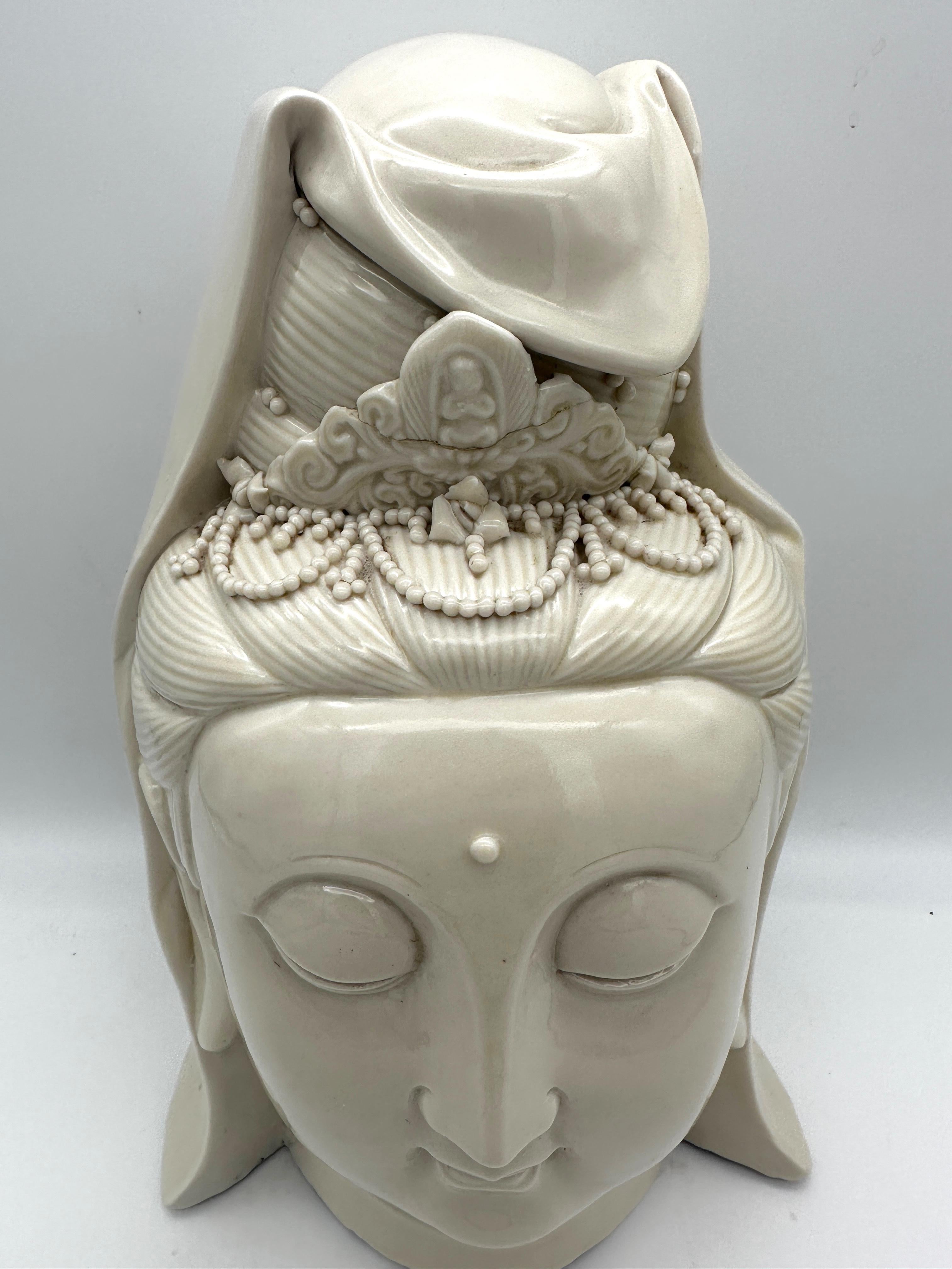 Chinese Blanc De Chine Head of Buddha For Sale 1