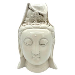 Vintage Chinese Blanc De Chine Head of Buddha