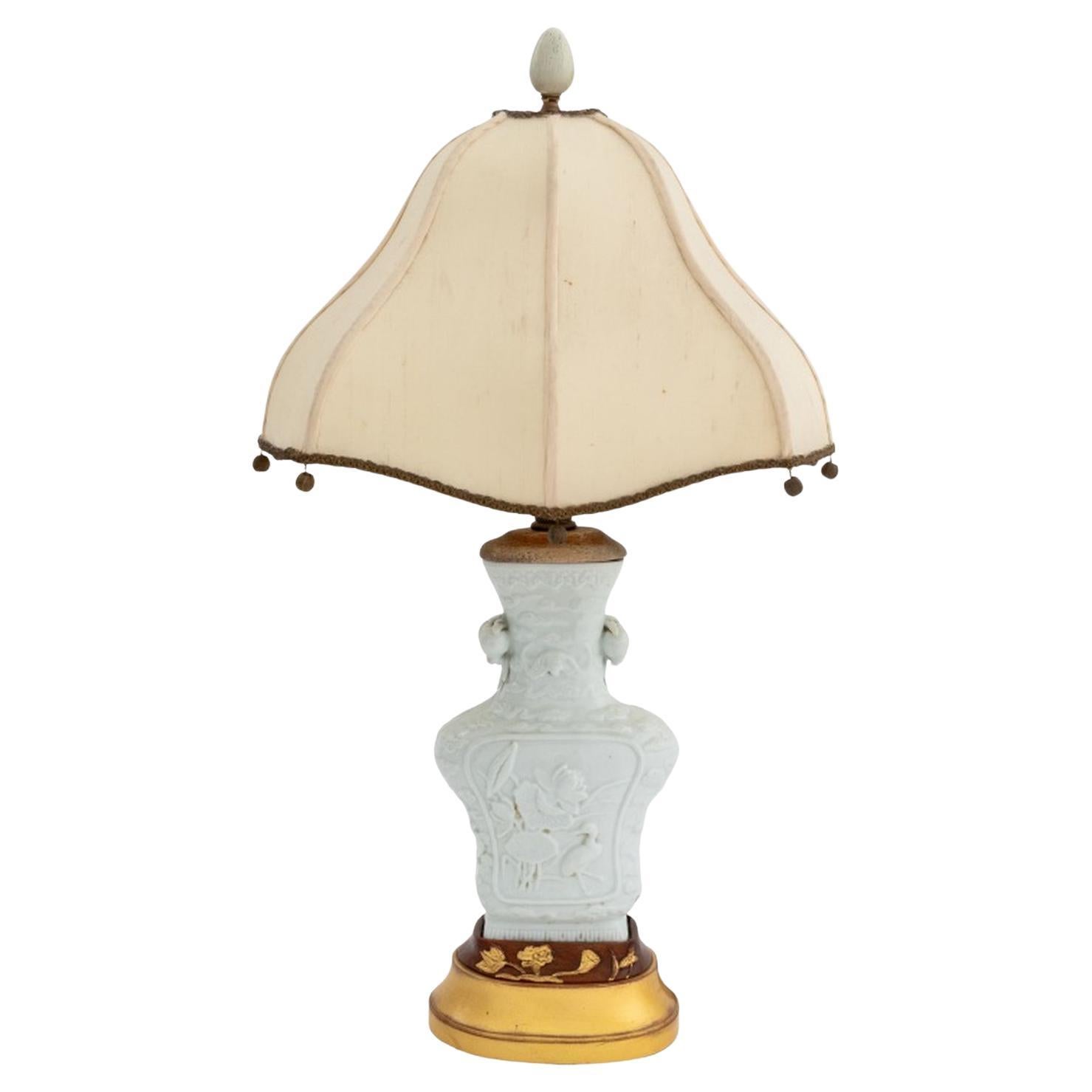 Chinese Blanc de Chine Vase Mounted as Lamp