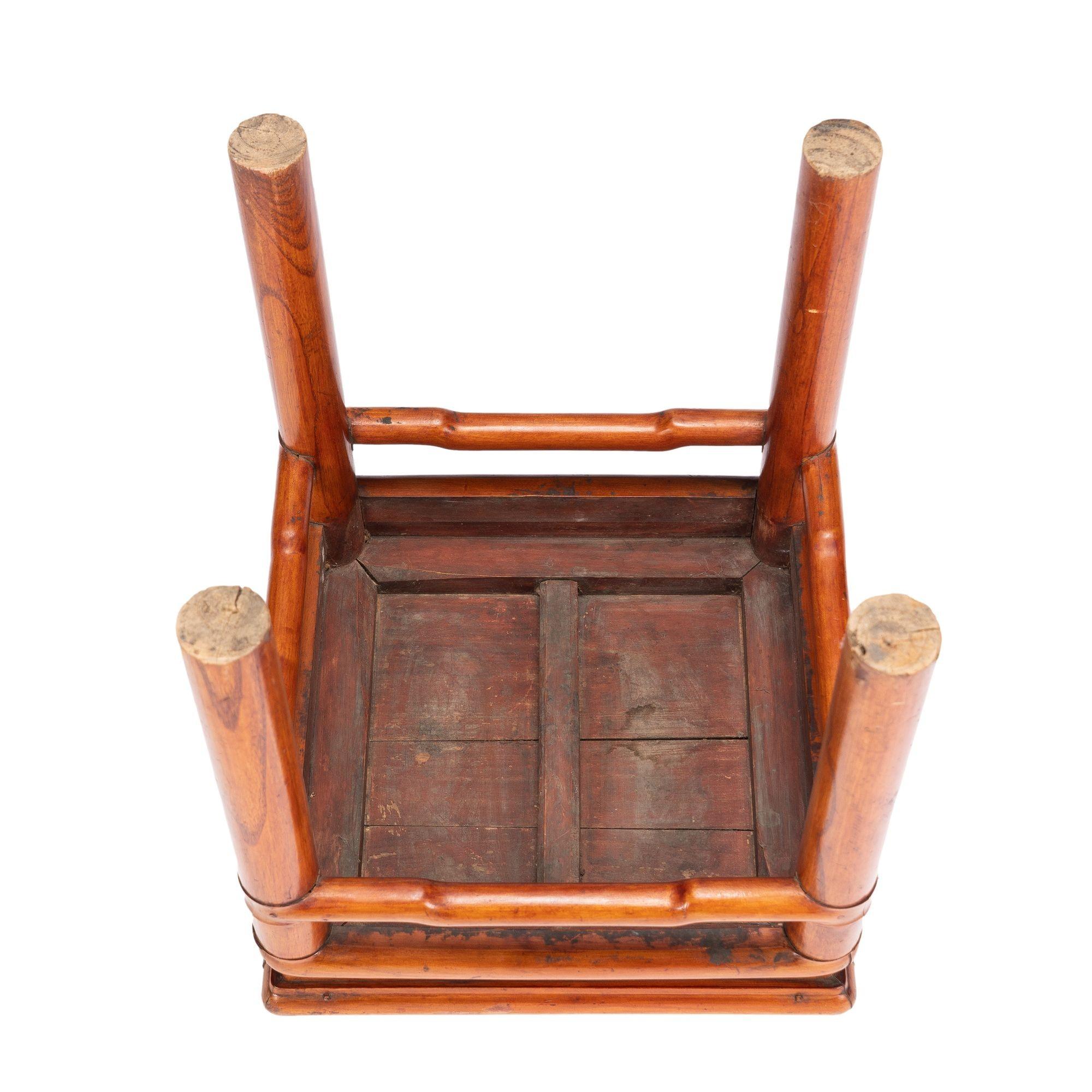 Chinese blond hardwood stool in the Ming taste, 1800-25 For Sale 5
