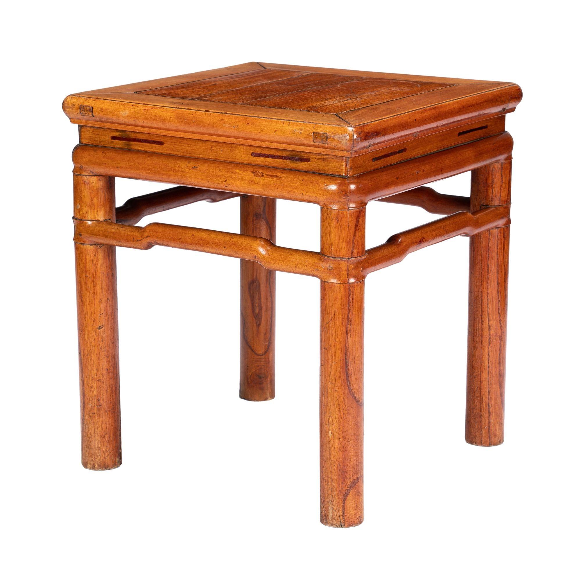 Chinese blond hardwood stool in the Ming taste, 1800-25 For Sale 2