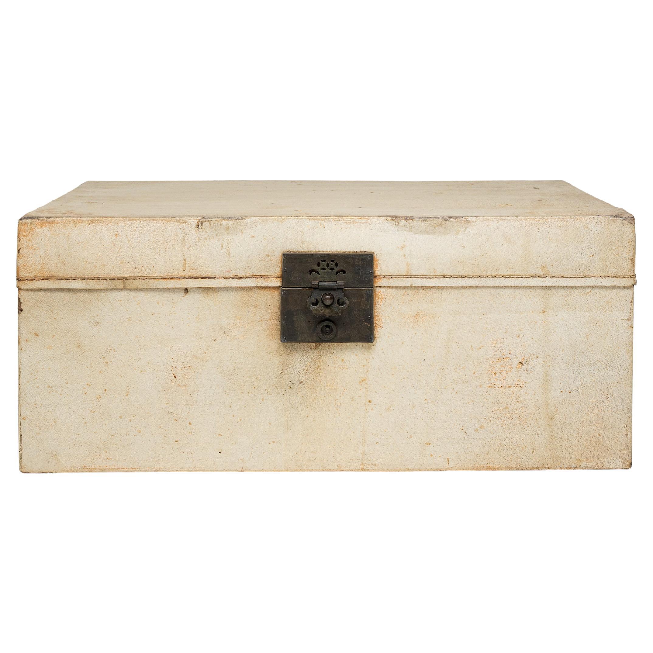 Chinese Blonde Hide Storage Trunk, c. 1800