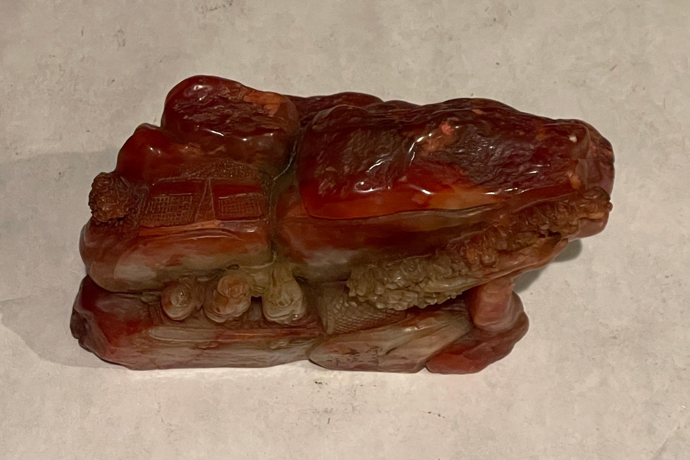 Soapstone Chinese Bloodstone Carved Seal For Sale