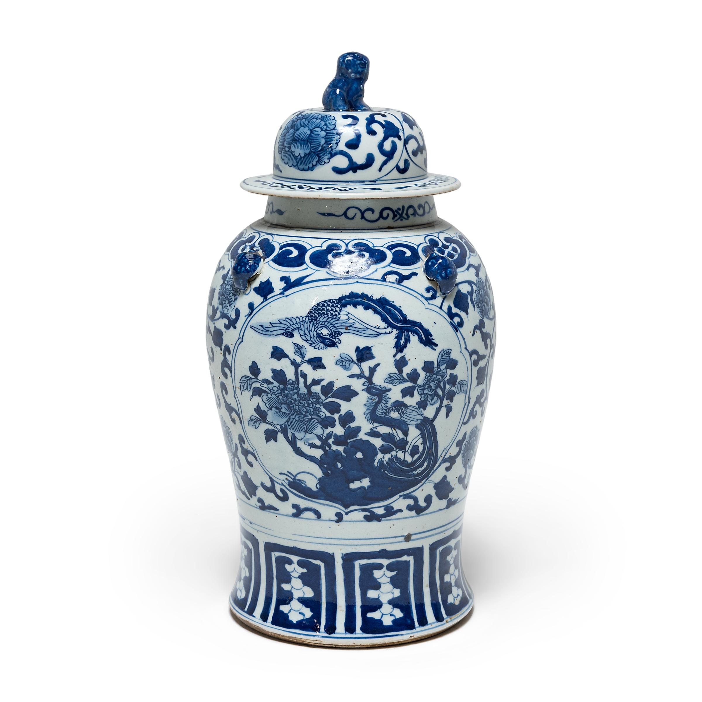 20th Century Chinese Blue and White Baluster Jar For Sale