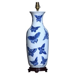 Chinese Blue and White Baluster Vase Lamp