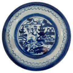 Chinese Blue and White Canton Bread and Butter Plate
