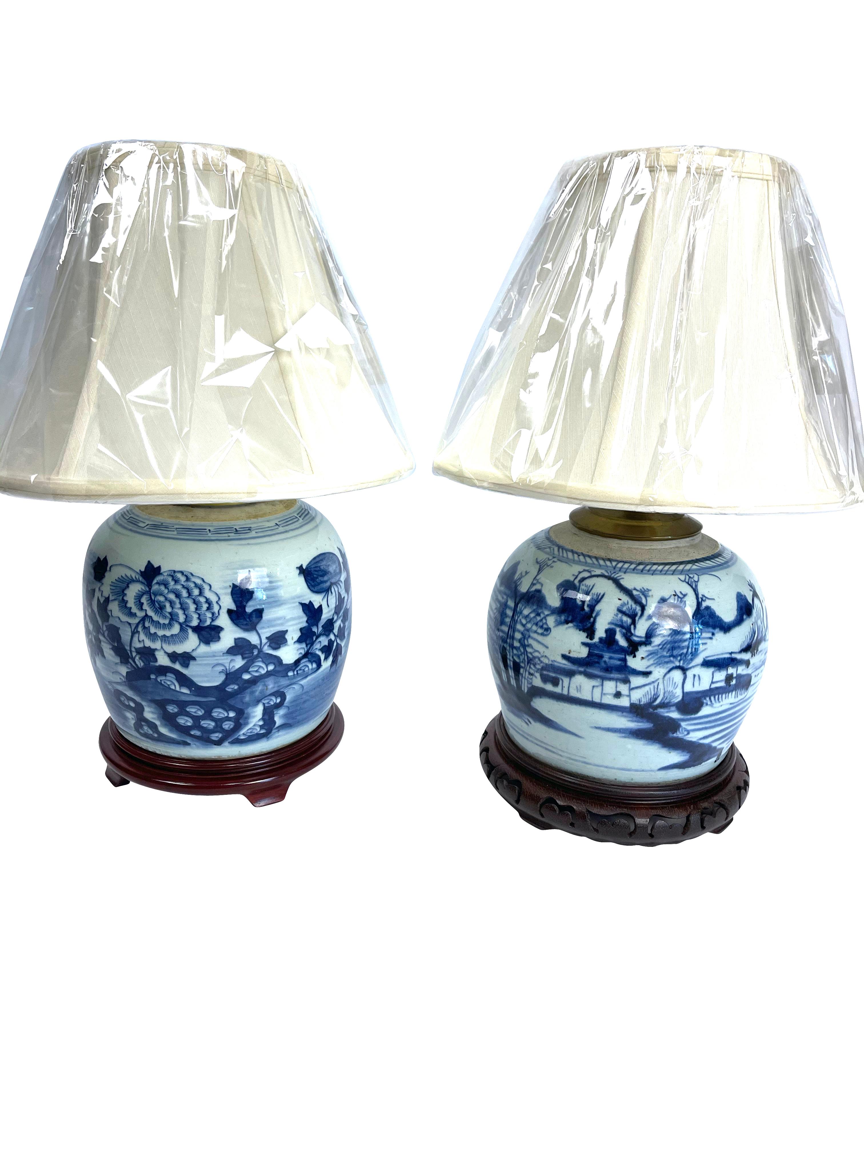 blue and white ginger jar lamps