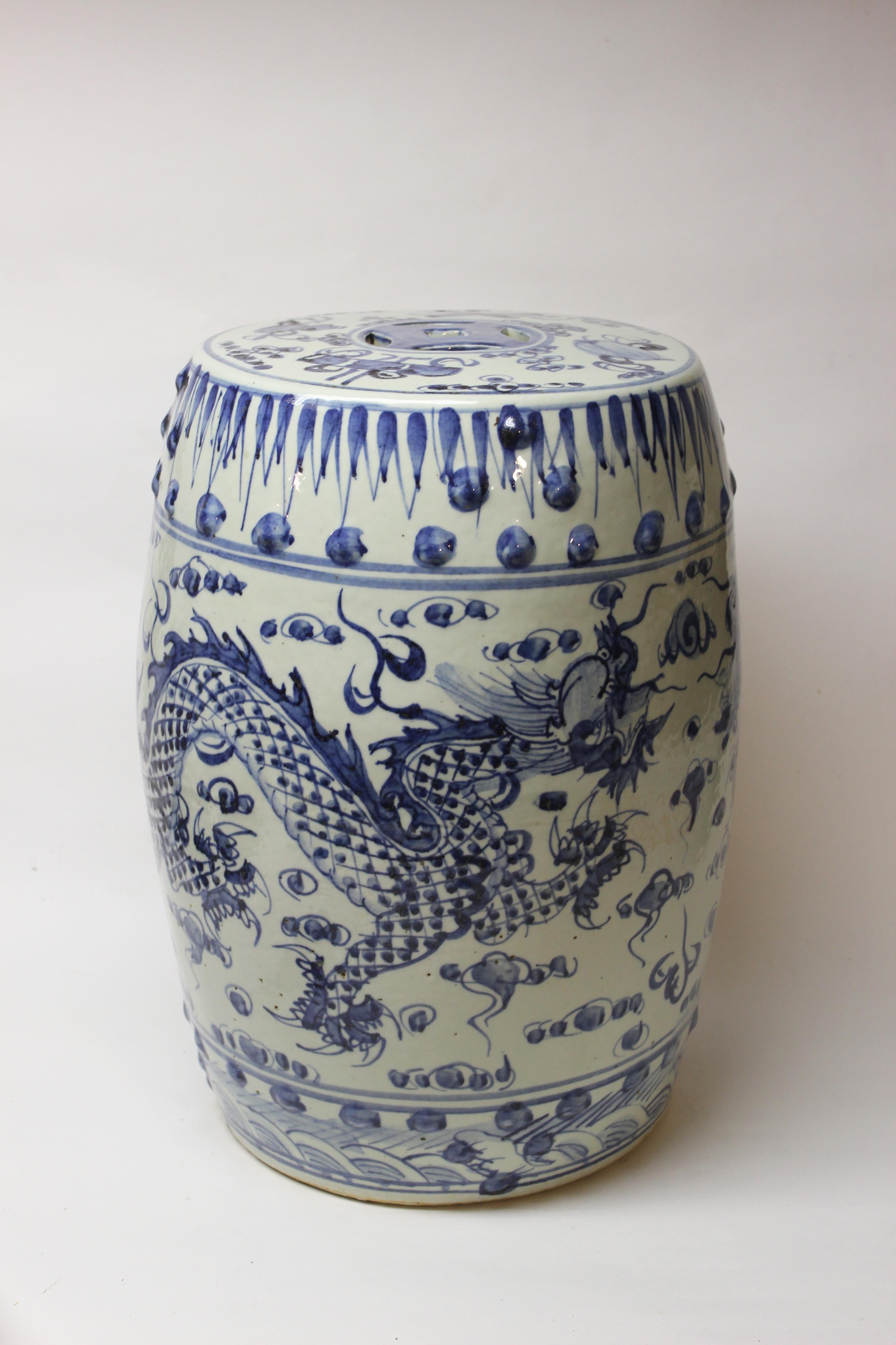 Chinese Blue and White Ceramic Garden Stool 2