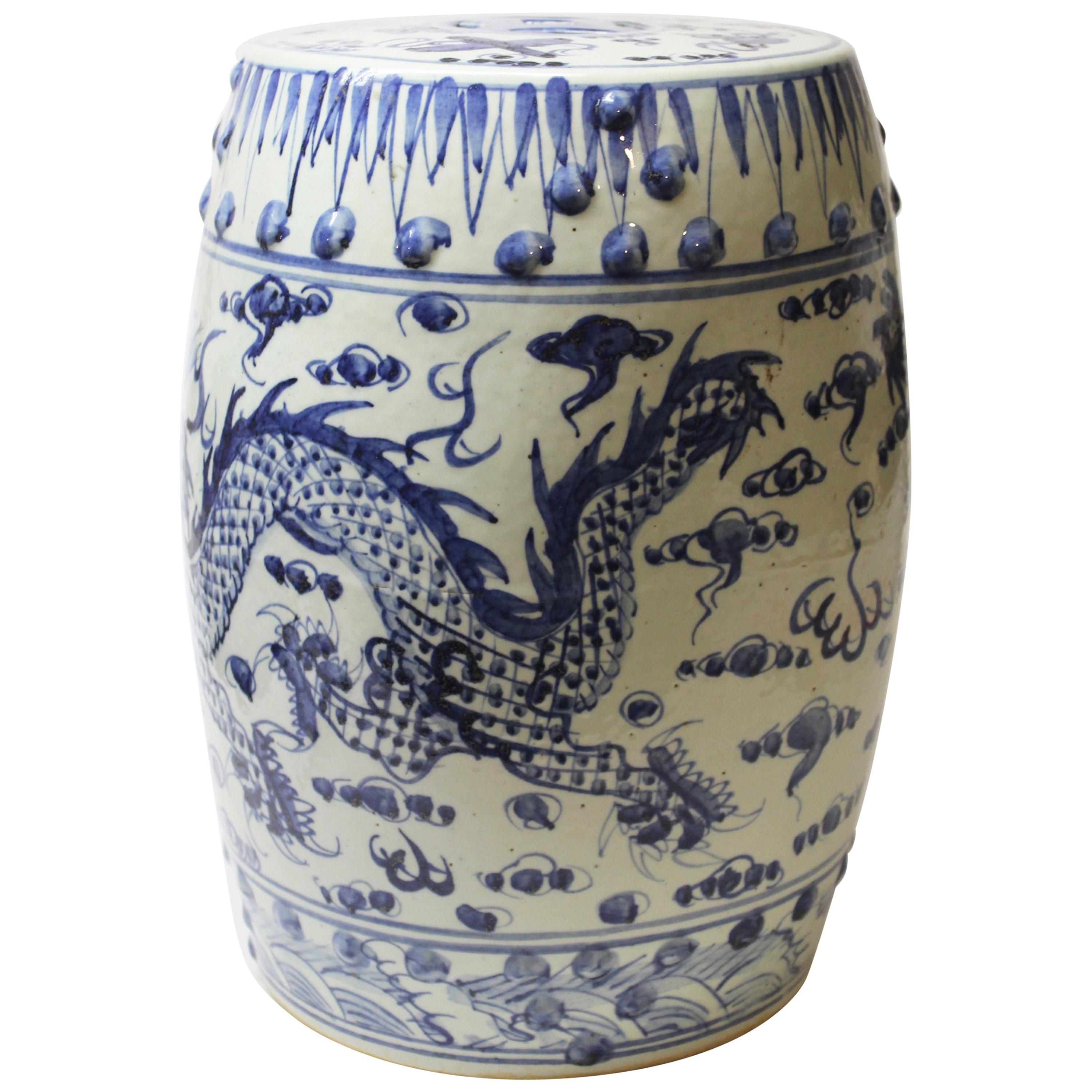 Chinese Blue and White Ceramic Garden Stool