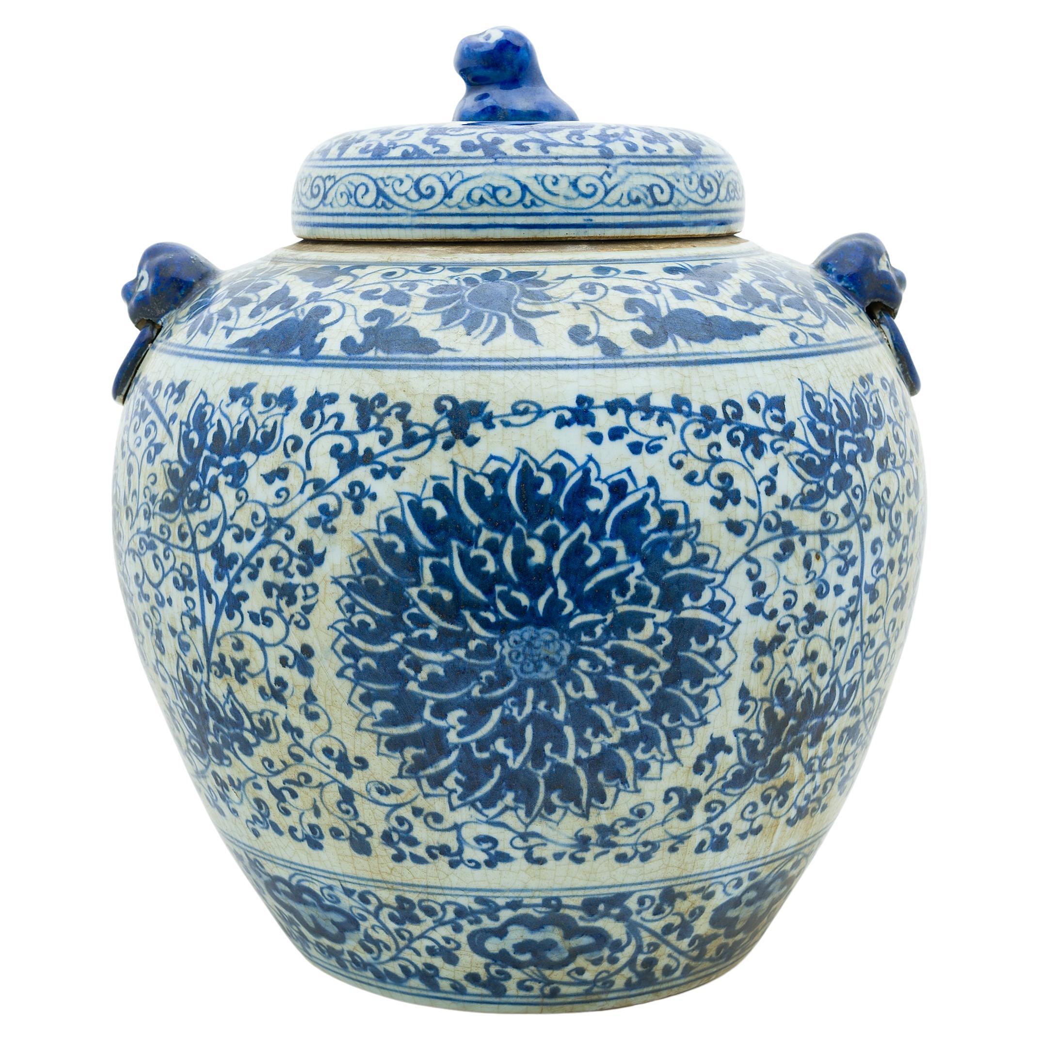 Monumental Chinese Blue and White Ginger Jar Lamps at 1stDibs