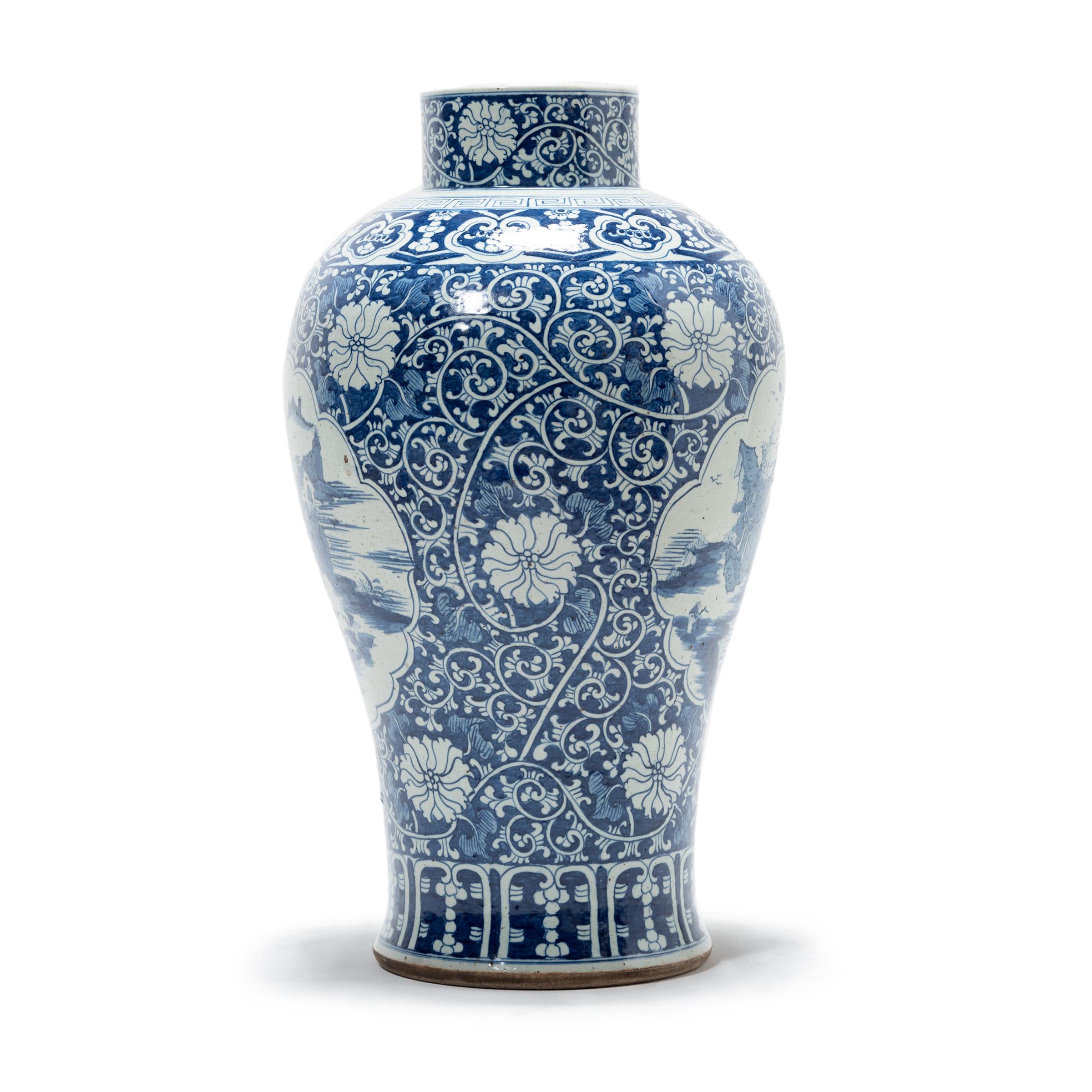 Chinese Export Chinese Blue and White Distant Beauty Vase