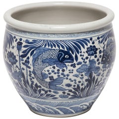 Chinese Blue and White Fish Bowl