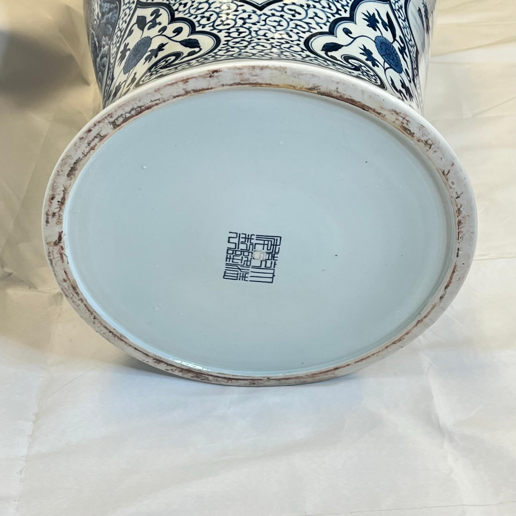Chinese Blue and White Floor Vase in Qianlong Style For Sale 2