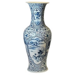 Chinese Blue and White Floor Vase in Qianlong Style