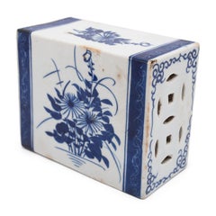 Chinese Blue and White Floral Headrest